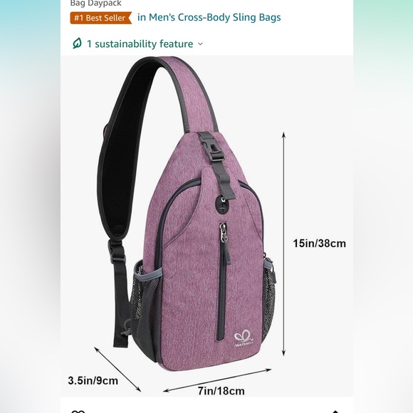 WATERFLY Crossbody Sling Backpack Sling Bag Travel Hiking Chest Bag Daypack - Picture 1 of 7